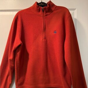 Brooks Brothers Burnt Orange Half-Zip Fleece Pullover Sweater